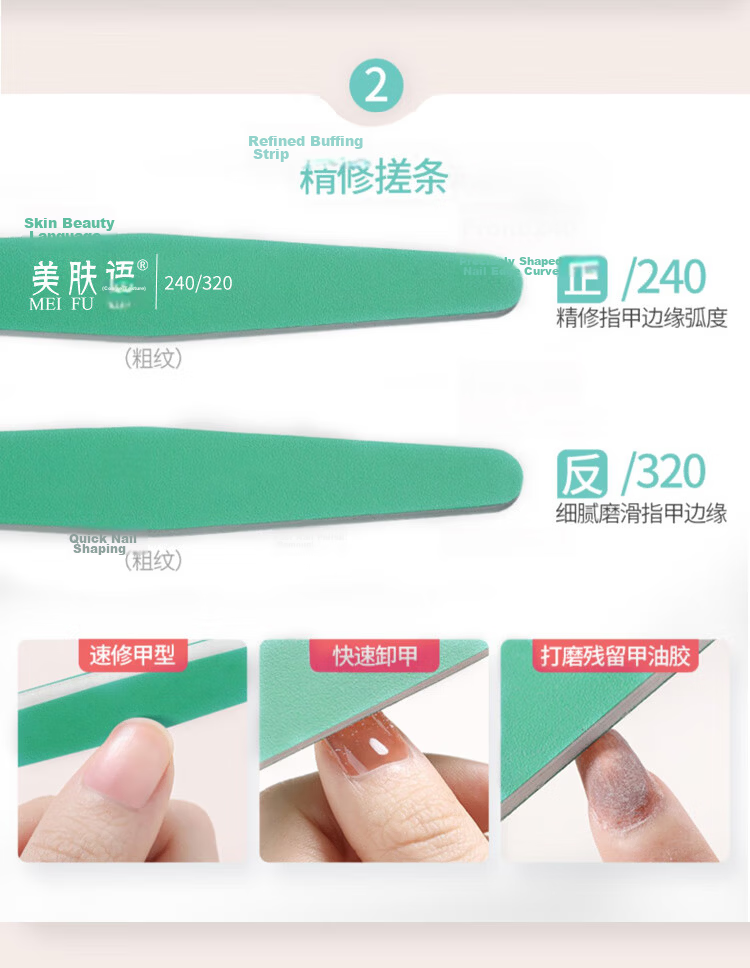 Meifuyu Ultra-Thin Nail File, Nail Shaping File, Hard Sand Strip, 5-Piece Set, File, Grinding Bar, Manicure Tool MF8897 12