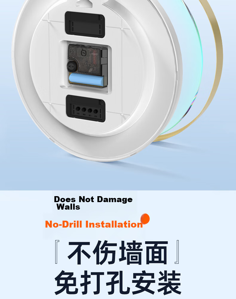 Zhong Xiaobai Wall Clock Living Room Home 2026 New Silent Perpetual Calendar Temperature and Humidity No-Drill Quartz Wall Clock 24