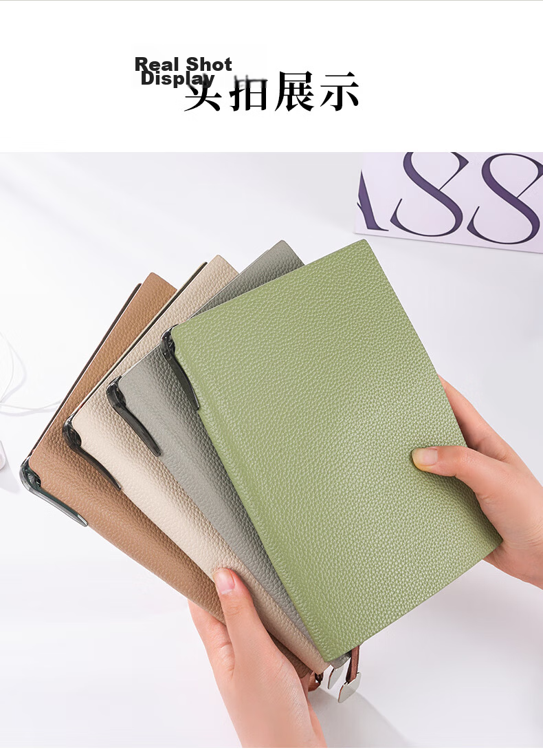 Tengxiong B5 Notebook Soft Leather Litchi Texture Business Simple Office Meeting Journal University Student Study Lined Diary Custom Same Color Edges - Coffee 13