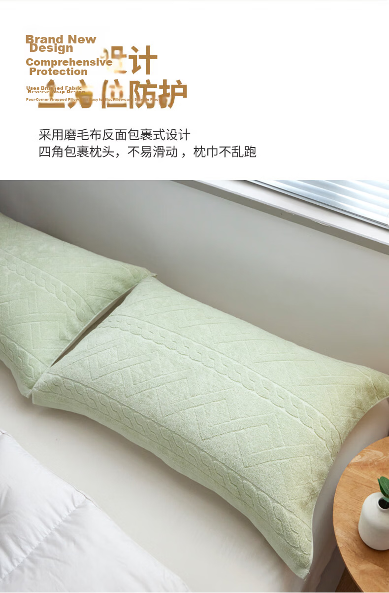 Hengyuanxiang 100% Pure Cotton Thickened Pillow Towel Blue 52*75cm (Pair) 7