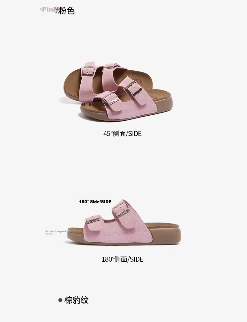 CAMEL Birkenstock Style Women's Casual Versatile Outdoor Slide Sandals L26M504022 Blue (Suede) Size 36 11