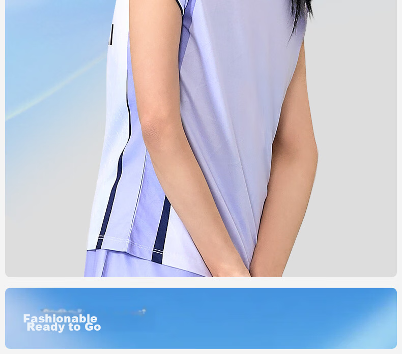 KAWASAKI Women's Badminton Sports Short Sleeve T-Shirt Quick-Dry Breathable Competition Training Shirt D2227 Light Blue L 14