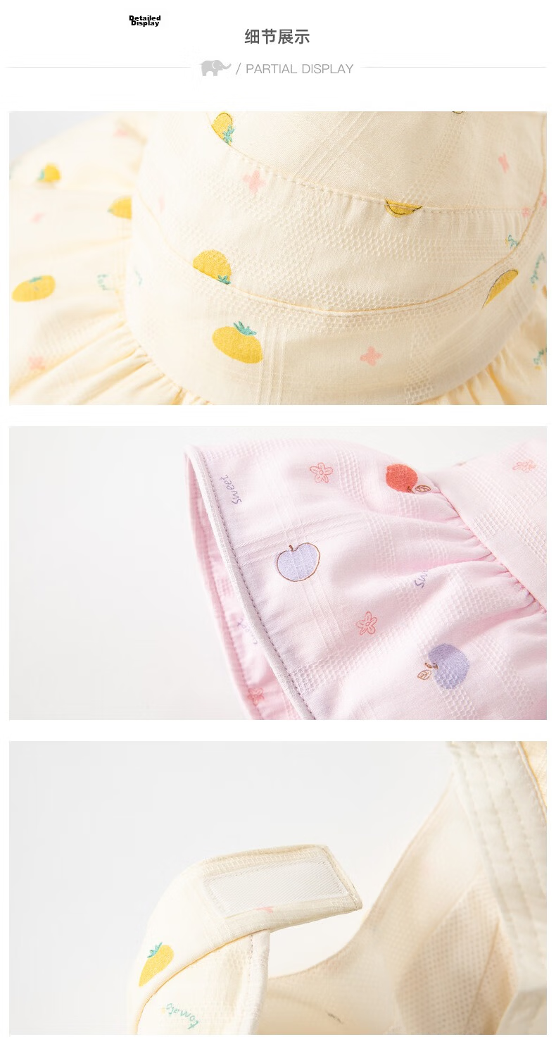 DAVE & BELLA Kids Sun Hat Girls Outdoor Summer Baby Wide Brim Open Top Thin Hat 2