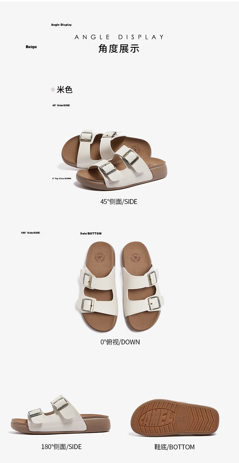CAMEL Birkenstock Style Women's Casual Versatile Outdoor Slide Sandals L26M504022 Blue (Suede) Size 36 13
