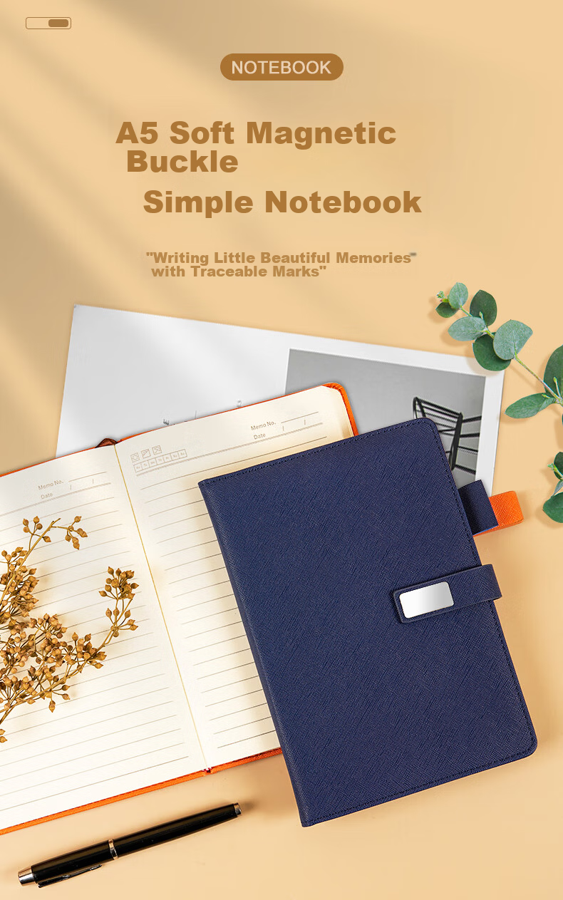 Weimei New Magnetic Buckle Leather Notebook Gift Box Set Practical Teacher's Day Souvenir Full Custom Inner Pages Business Office Memo Book Corporate Custom Notebook LOGO 1