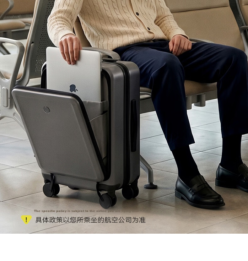 90 Points 20-inch Carry-on Luggage Unboxing Suitcase Men and Women Business Multifunctional Trolley Case Seine River Series Password Lock 8