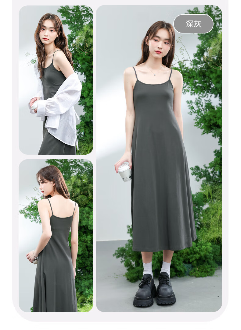 MJ STYLE Women's Spaghetti Strap Dress 2026 Summer New Elegant Slim Fit Waist-Defining Sexy Vacation Maxi Dress 16