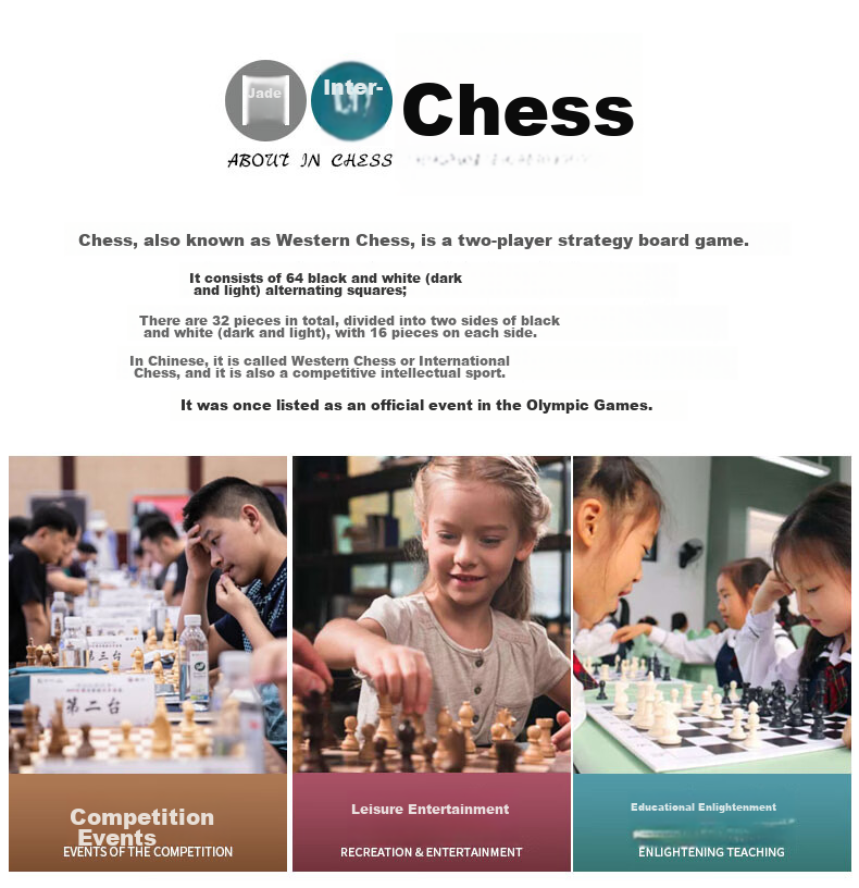 Chenggong International Chess, Children's Portable Folding Magnetic Chess Set, Dual-Use Chessboard, Educational Board Game for Camping, 4015 3