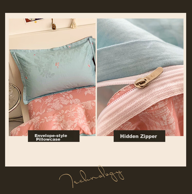 Hongdou 100% Cotton Four-Piece Bedding Set 1.5/1.8m Bed Printed Pure Cotton Thickened Duvet Cover Xinjiang Cotton Quilt Cover 200*230cm Qixi Festival 10