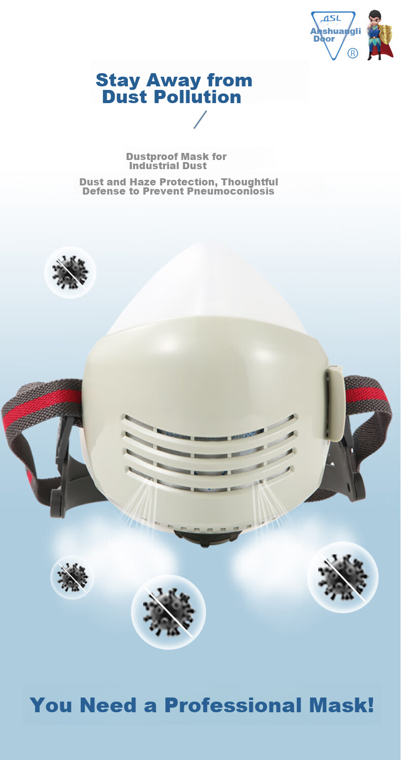 Anshuangli Dustproof Mask Industrial Dust Breathable Mouth Nose Cover Grinding Mining Renovation Dustproof Face Mask 307G 3