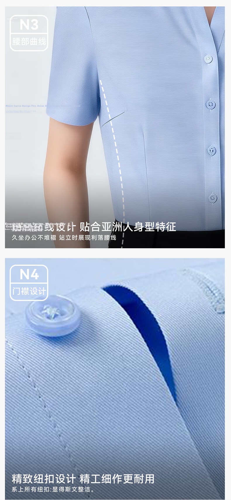 Yulixi [Three-Proof Technology] Summer Short Sleeve Shirt Women High-End V-Neck Professional Formal Interview White Blouse 8