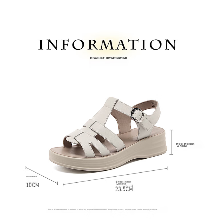 Red Dragonfly Women's Roman Woven Soft Sole Casual Sandals Thick Sole Height Increasing Slimming Beach Shoes WTK264891 Black Size 38 9