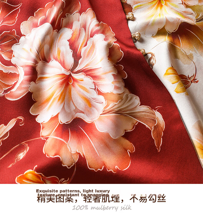 Hangsilk Road Women's Silk Scarf Double-Layer Mulberry Silk Shawl with Chinese Knot Button High-End Birthday Gift for Teacher's Day Mom and Elders 9