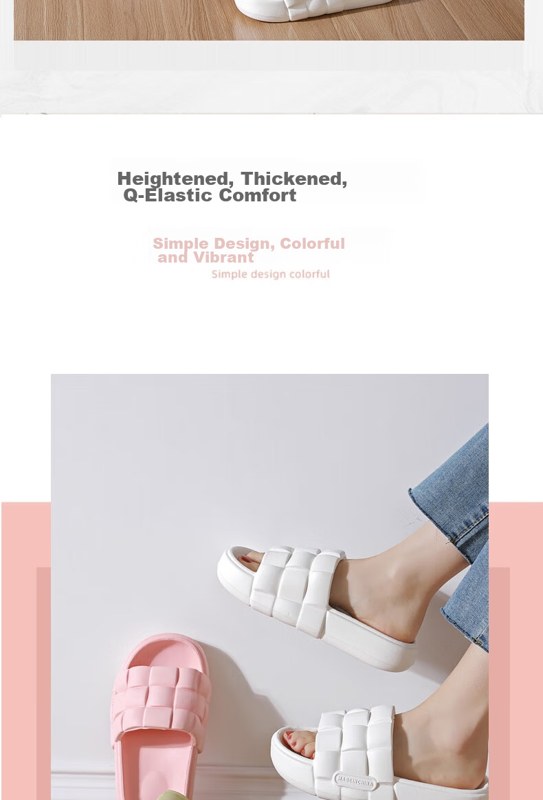 Huamei Thick-Soled Soft and Elastic Home Comfort Lightweight Non-Slip Odor-Resistant Couple Slippers HM2515 2