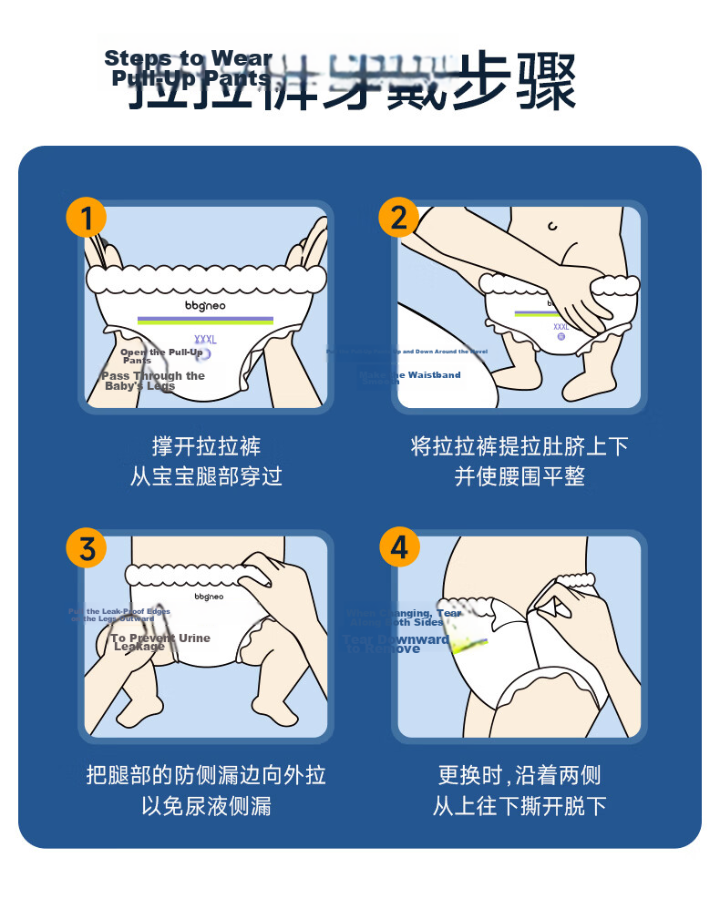 BBG Yuanqi Jiewang Pro Night Use Diapers, Size S, 5 Pieces (4-8kg), Baby Diaper Trial Pack 18
