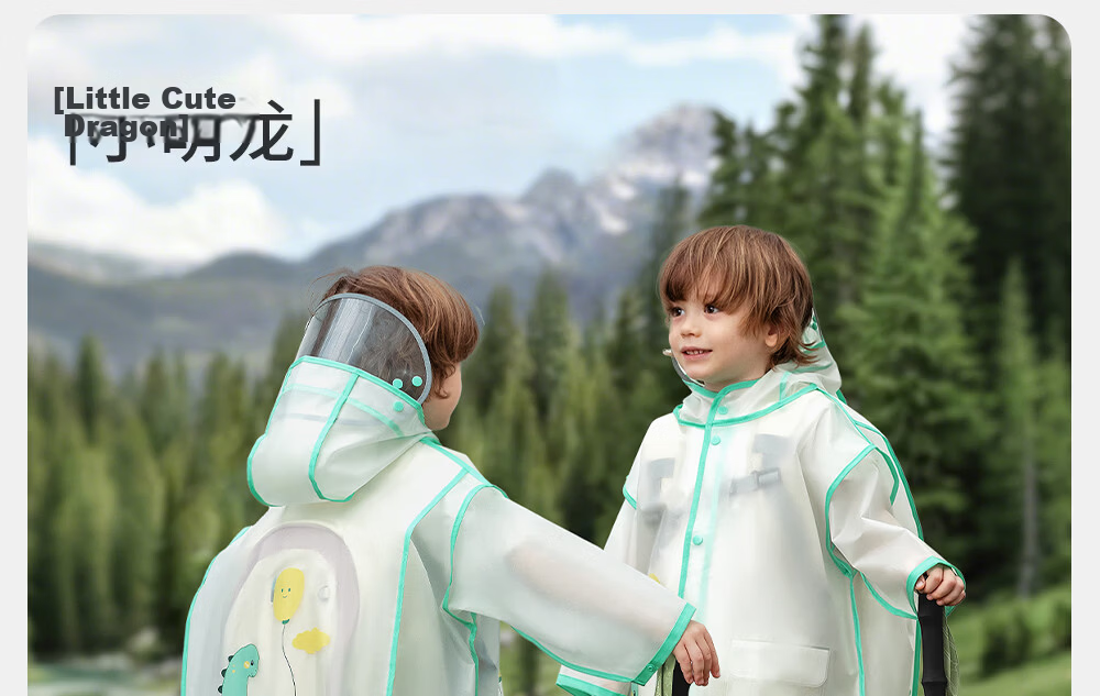 Betis Kids Raincoat Boys Girls Waterproof Rainwear Kindergarten Primary School Student Rain Poncho 35