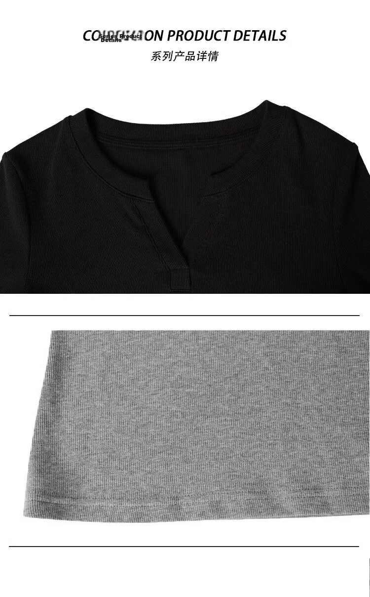 NOMe Women's Small V-Neck Short Sleeve T-Shirt Gray Slim Fit Basic Top Dark Gray L 3