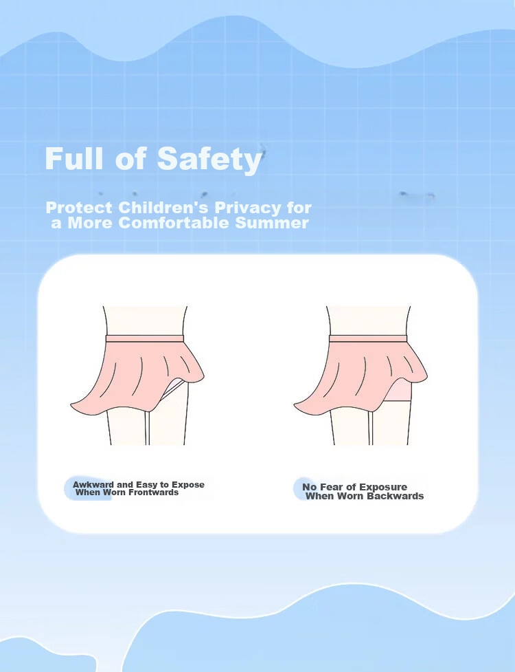 DEESHA Children's Safety Shorts, Girls' Summer Anti-Chafing Boyshorts, Big Kids' Square Shorts, White + Purple, Size 130 2