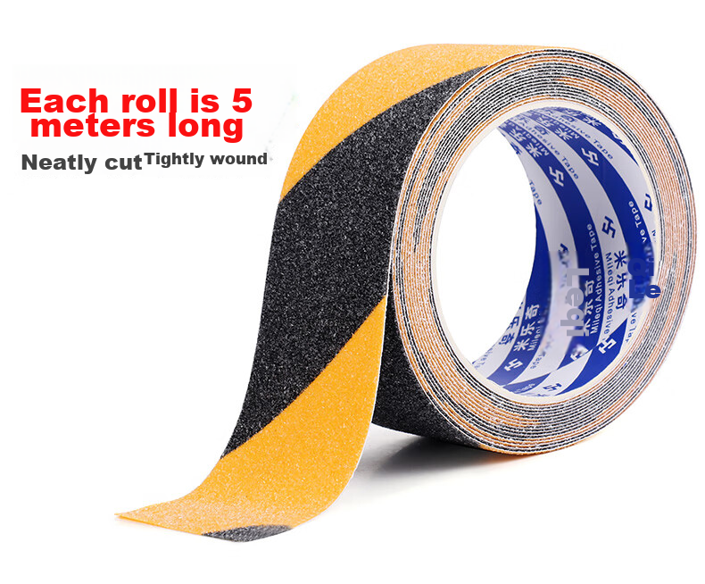 Mileqi Self-Adhesive Frosted Tape Black Yellow Warning Tape Step Anti-Slip Waterproof Abrasive Tape Stair Anti-Slip Strip 50mm*5m - Black Yellow [3 Rolls] 6
