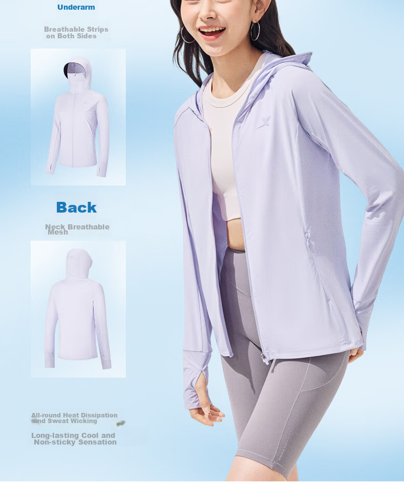 Xtep Mianmian Ice 4.0 Women's Sunscreen Jacket 2026 Summer New Outdoor Original Yarn Ice Silk Skin Jacket Lightweight Breathable Coat 12