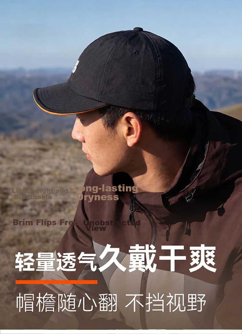 MMOPTOP American Vintage Letter Functional Outdoor Brim Casual Workwear Duckbill Cap Unisex Short Brim Baseball Cap Thin 6