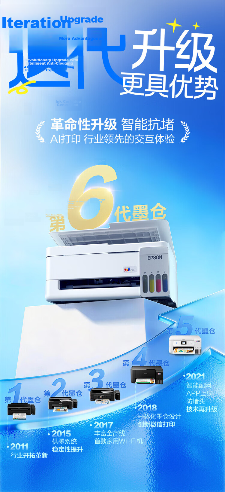 EPSON L3366 Home Inkjet Printer Wireless WIFI Color Original Ink Tank All-in-One Printer Copier Scanner (Standard + 1 Ink Bottle) 3