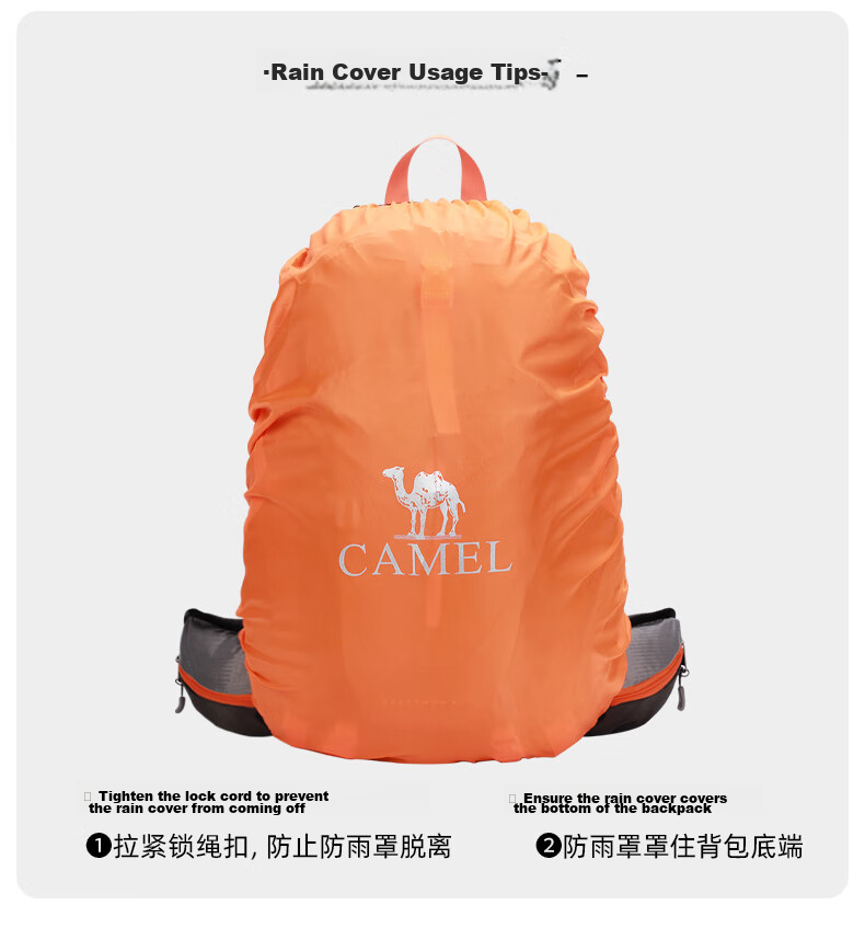 CAMEL Hiking Backpack Outdoor Travel Backpack Mountaineering Double Shoulder Backpack Hiking Backpack 2S04001 Black 23