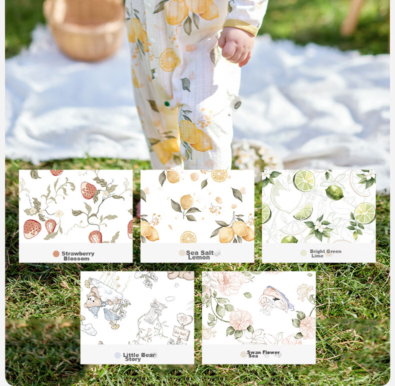 OUYUN [Plant Fiber] Baby Summer Long Sleeve Thin Romper Outfits Little Rabbit and Deer 73 21