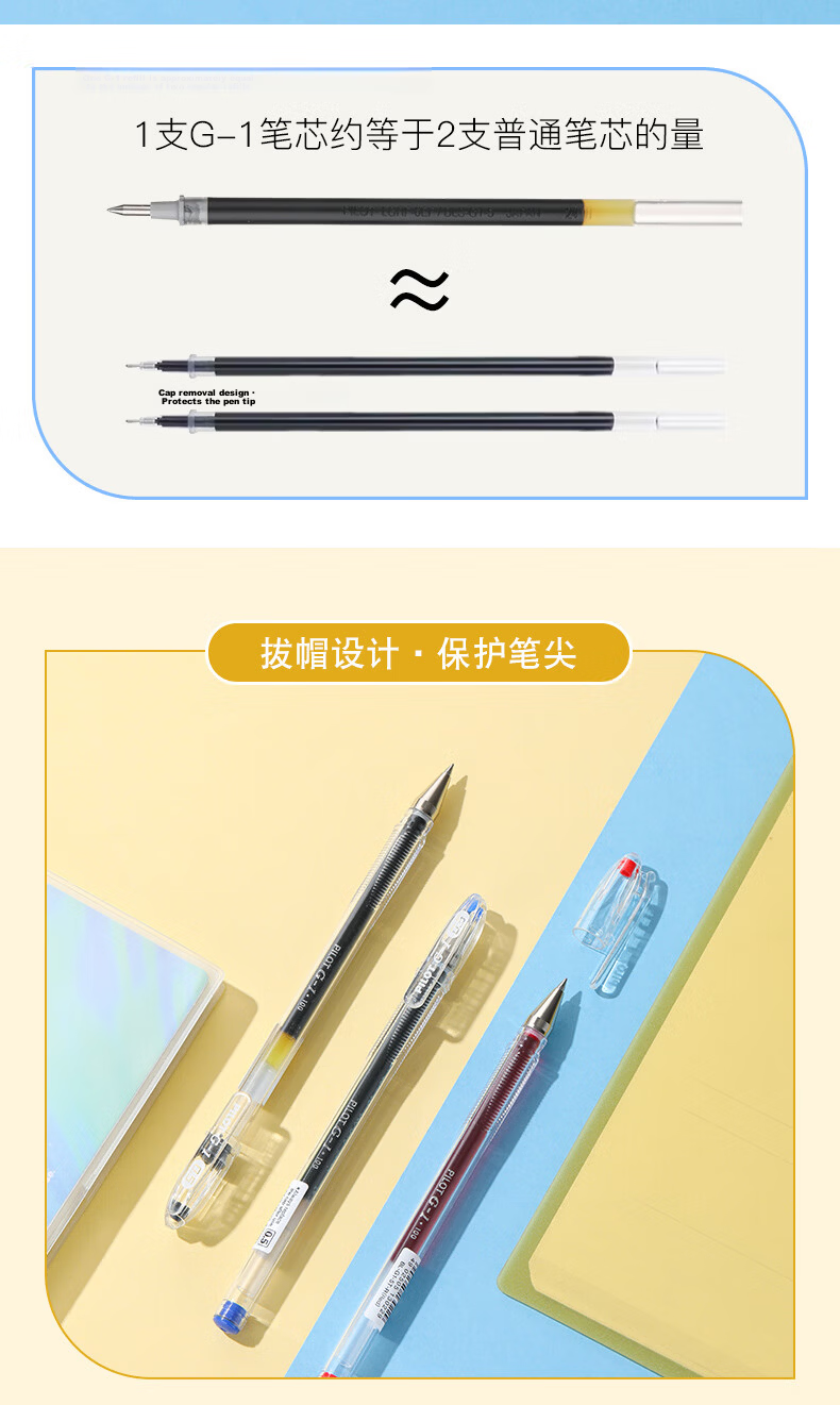 PILOT Bullet Tip G1 Gel Pen, Signature Pen, Rollerball Pen, Exam Pen, Office Supplies, Test-Specific Pen, Quick-Drying Pen, Smooth Writing, High Aesthetic Value BL-G1 0.5mm Black 12 Pcs 6