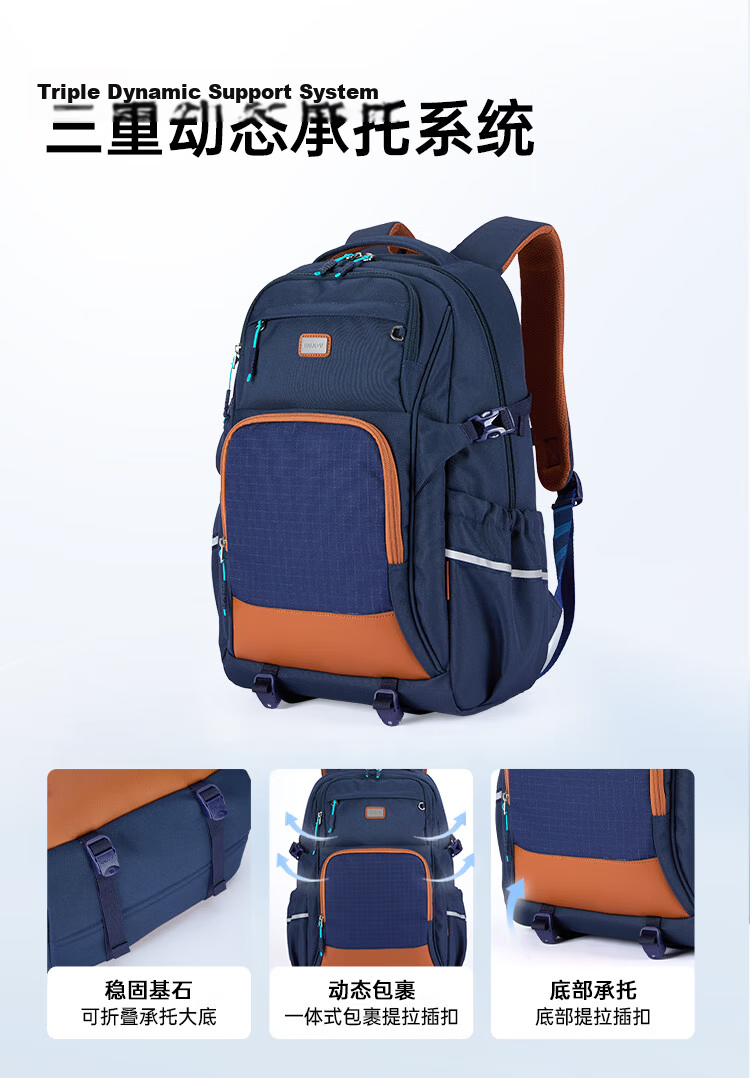 KALA·Y Large Capacity Lightweight Ergonomic Backpack for Middle and High School Students Unisex Stylish School Bag 4