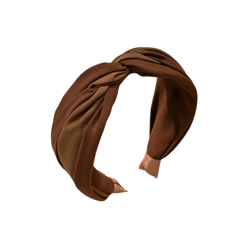 CHIMERA Simple Color-Block Headband for Women, Wide-Brimmed Hair Band for Washing Face And Going Out, Coffee Caramel Color, Mid-Autumn Festival Gift for Wome