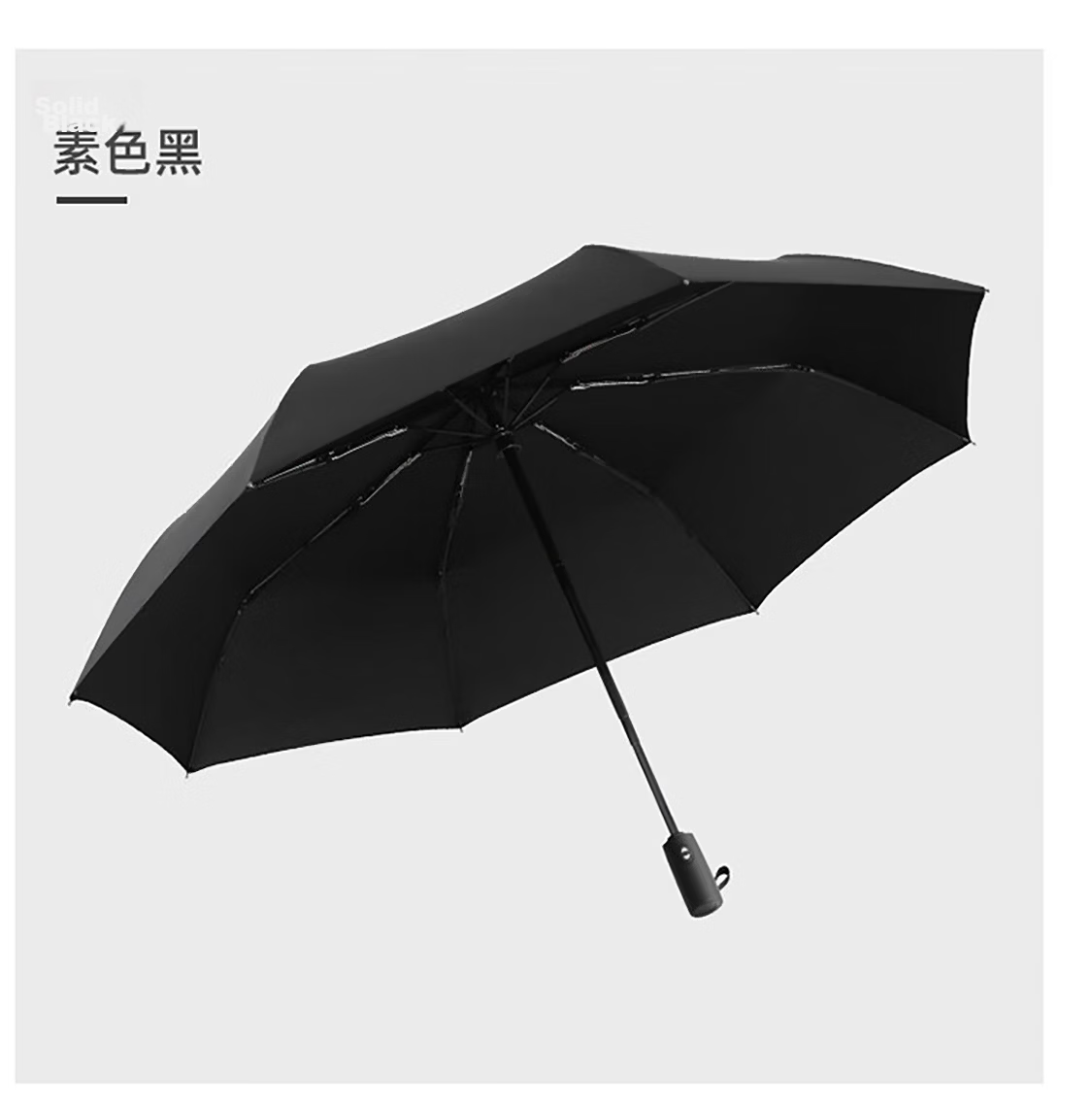 C'mon Fully Automatic Large Three-Fold UV Protection Sun and Rain Umbrella Black 7