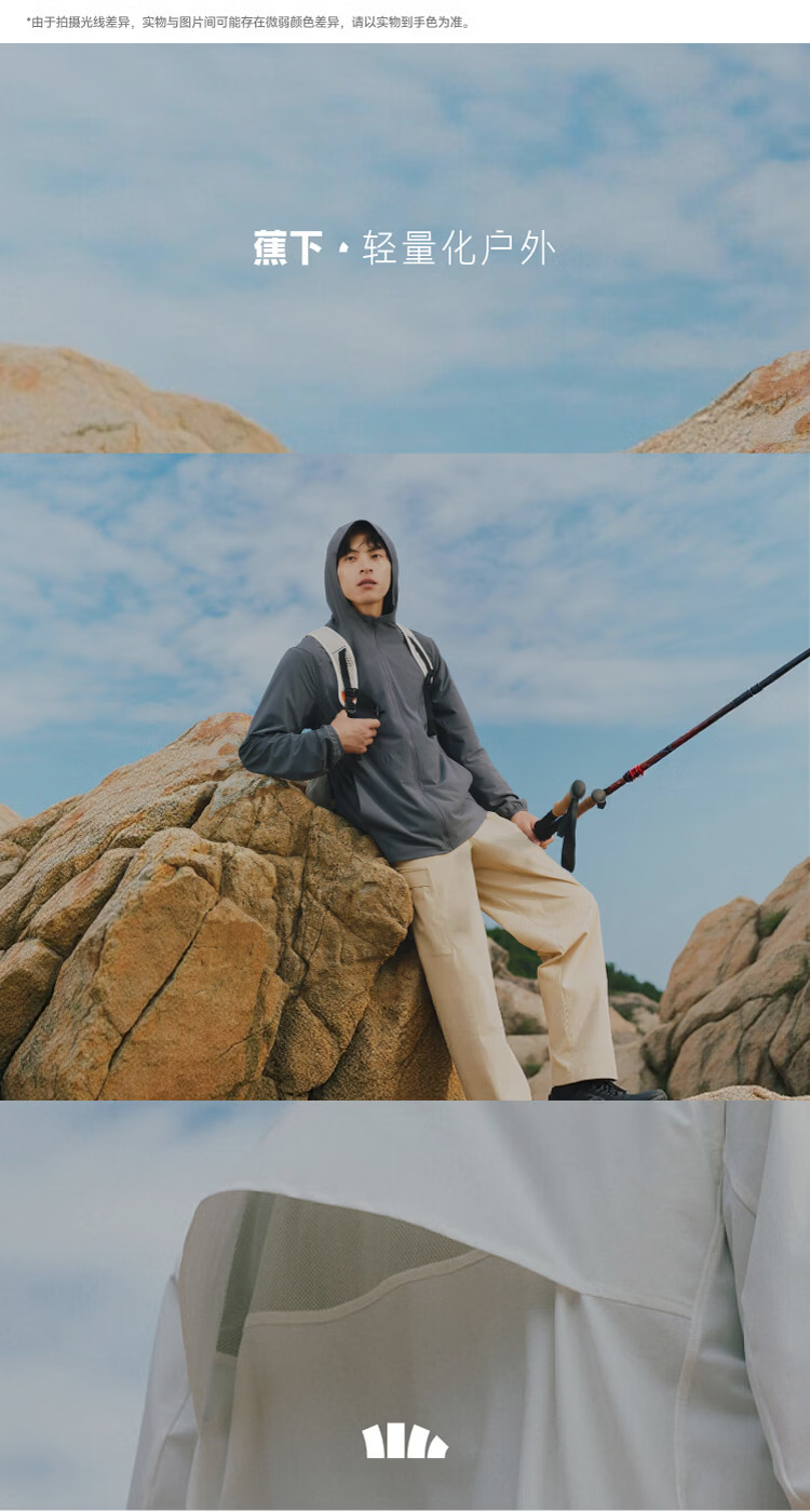 Beneunder Men's Sunscreen Jacket Thin Skin Coat UV Protection Breathable Outdoor Fishing AS023 Dark Gray S 1