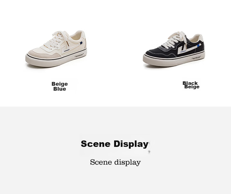 Warrior Official Women's Canvas Shoes 2026 Summer New Retro Breathable Sports Sneakers Women Beige/Grey/Blue Size 38 11