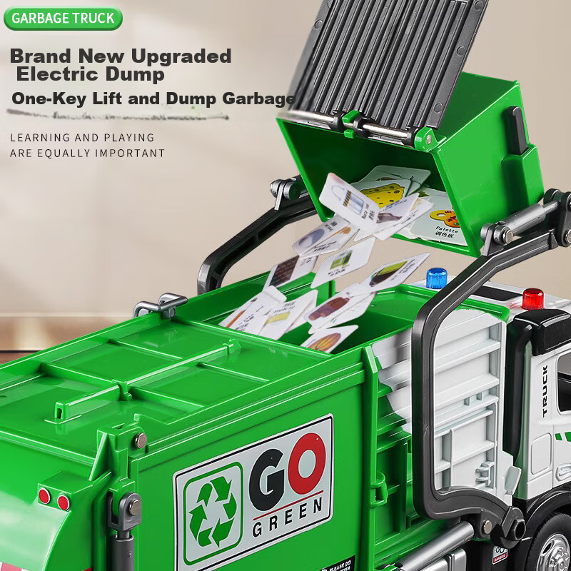 Yixuan Toys Extra Large Garbage Truck Sanitation Engineering Self-loading and Unloading Trash Bin Children's Toy Gift 3