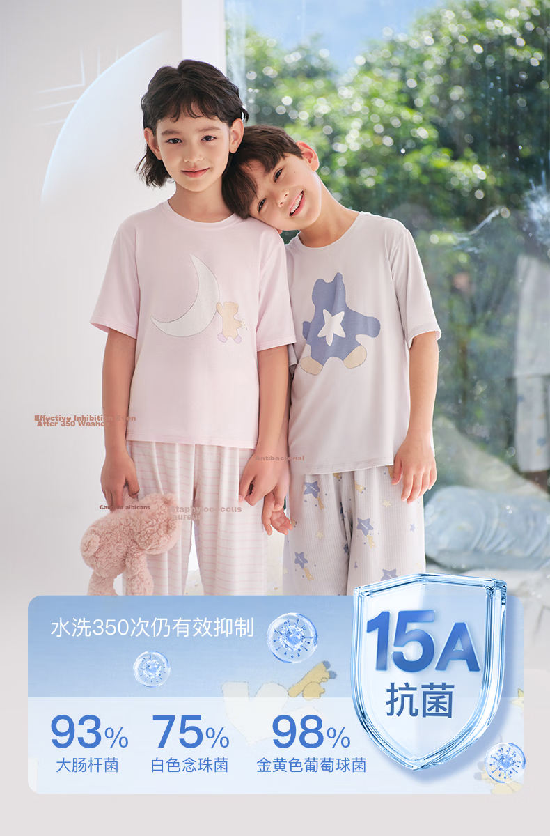 Like uu [Recommended by Zhu Dan] Children's Summer Thin Modal Pajamas for Boys and Girls 2026 New Arrival 20