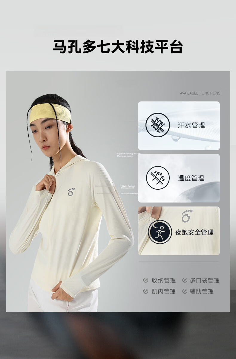 Macondo Women's Hooded Sun Protection Jacket Long Sleeve Cooling Slim Fit Short Style UV Protection Classic Off-White L 9