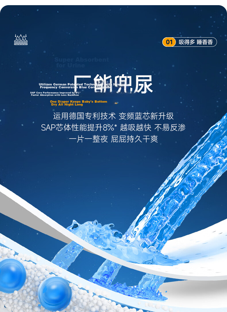 BBG Yuanqi Jiewang Pro Night Use Diapers, Size S, 5 Pieces (4-8kg), Baby Diaper Trial Pack 4