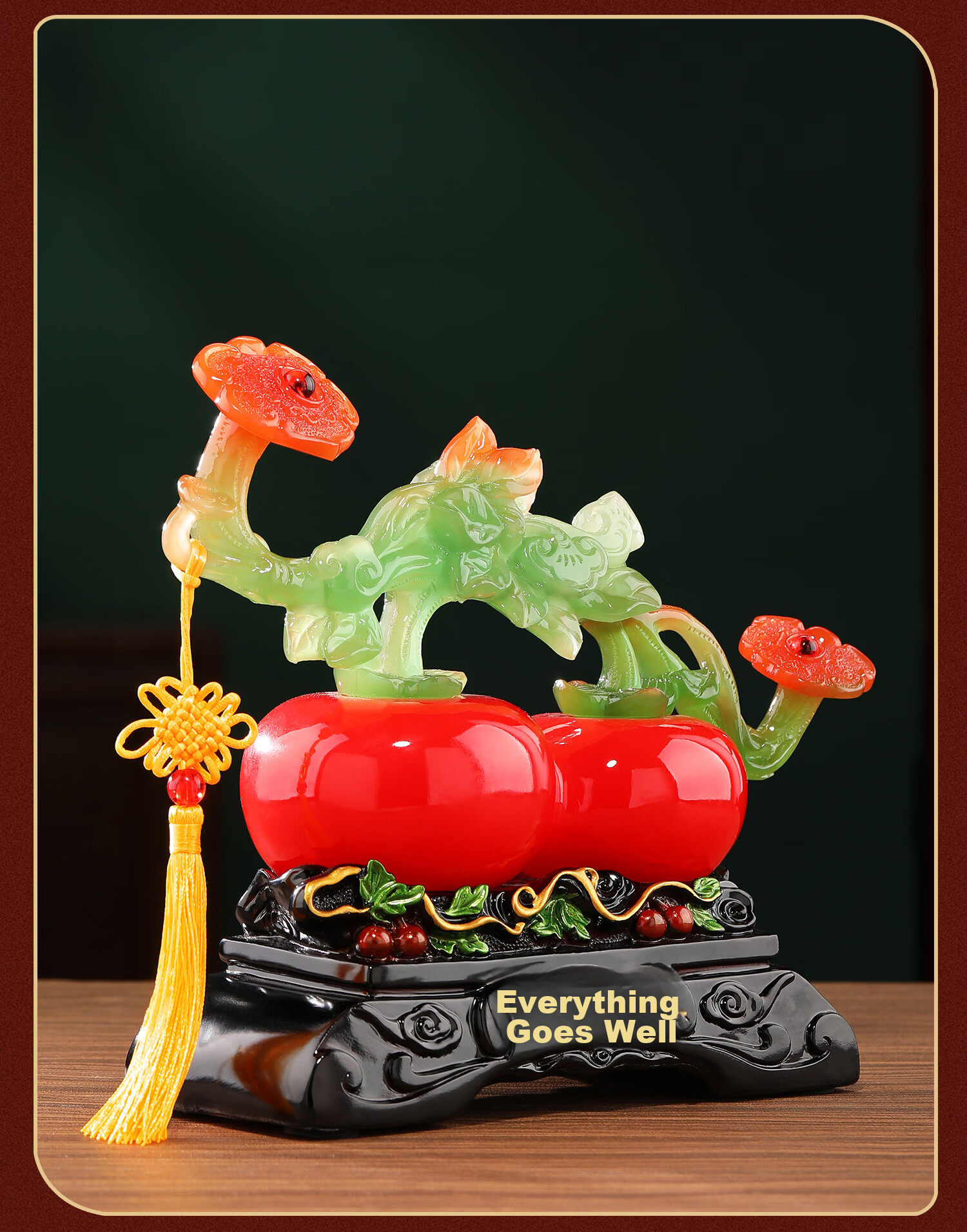 Heshengtang Auspicious Persimmon Ornament High-End Elegant Living Room Entryway Office Decoration Opening Gift Housewarming Present 3