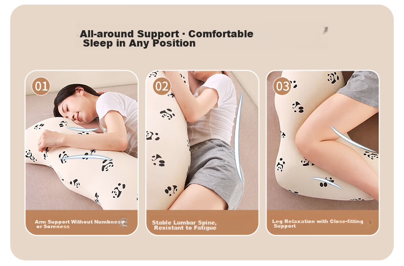Grace Pure Cotton Class A Seahorse Leg-Hugging Body Pillow Side Sleeping Pillow Maternity Long Bolster Large Adult Cushion Extra Large 6
