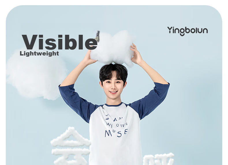 YING BO LUN Youth Pajamas, Spring And Summer Thin Style, Boys' Home Wear, for Middle And High School Students, Air Conditioning Clothing, 20813 Water Blue, Size 175 6