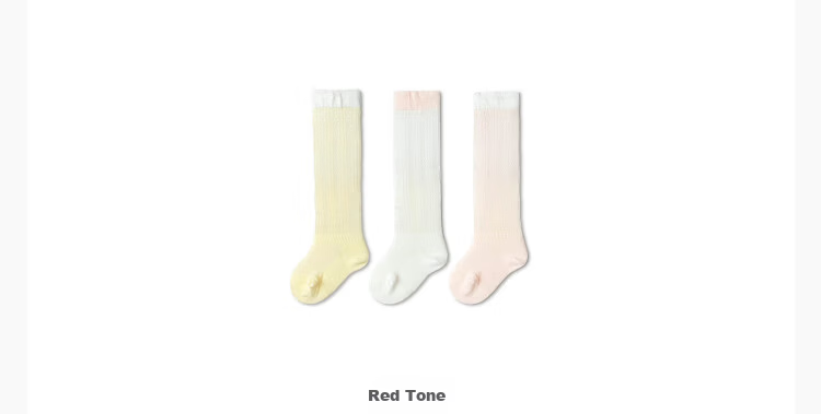 Balabala Baby Socks Summer Mesh Breathable Thin Infant Long Socks Anti-Mosquito Comfortable 3 Pairs Pack 15