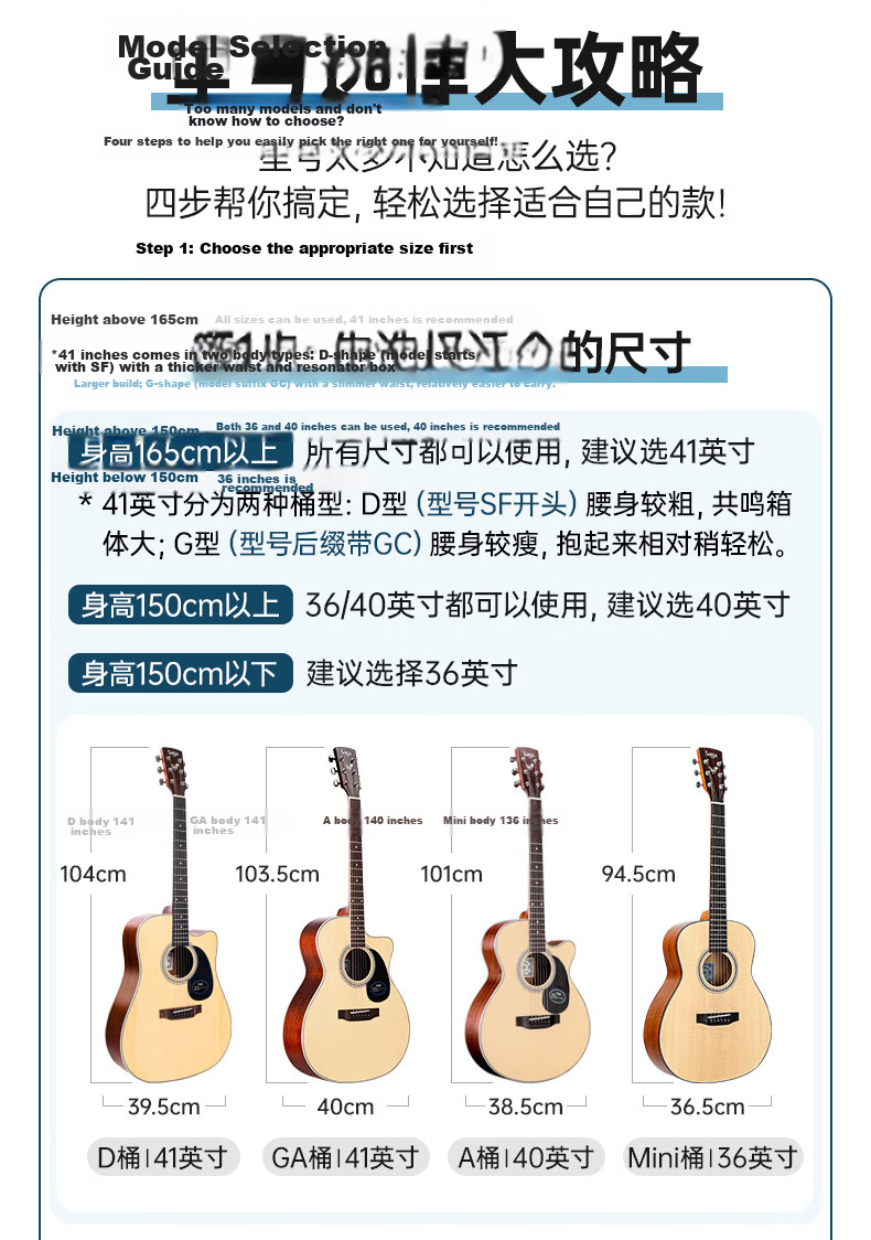 SAGA Guitar SA700CPro Glossy 40-inch Beginner Student Folk Acoustic Instrument with Learning Guarantee 15