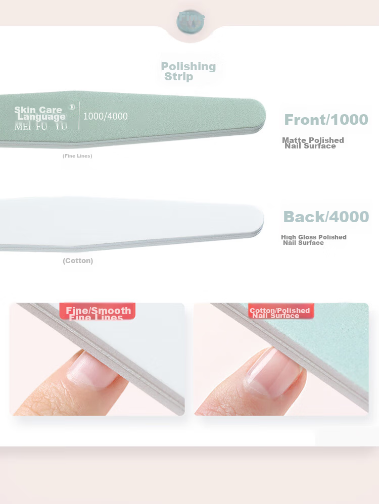 Meifuyu Ultra-Thin Nail File, Nail Shaping File, Hard Sand Strip, 5-Piece Set, File, Grinding Bar, Manicure Tool MF8897 13