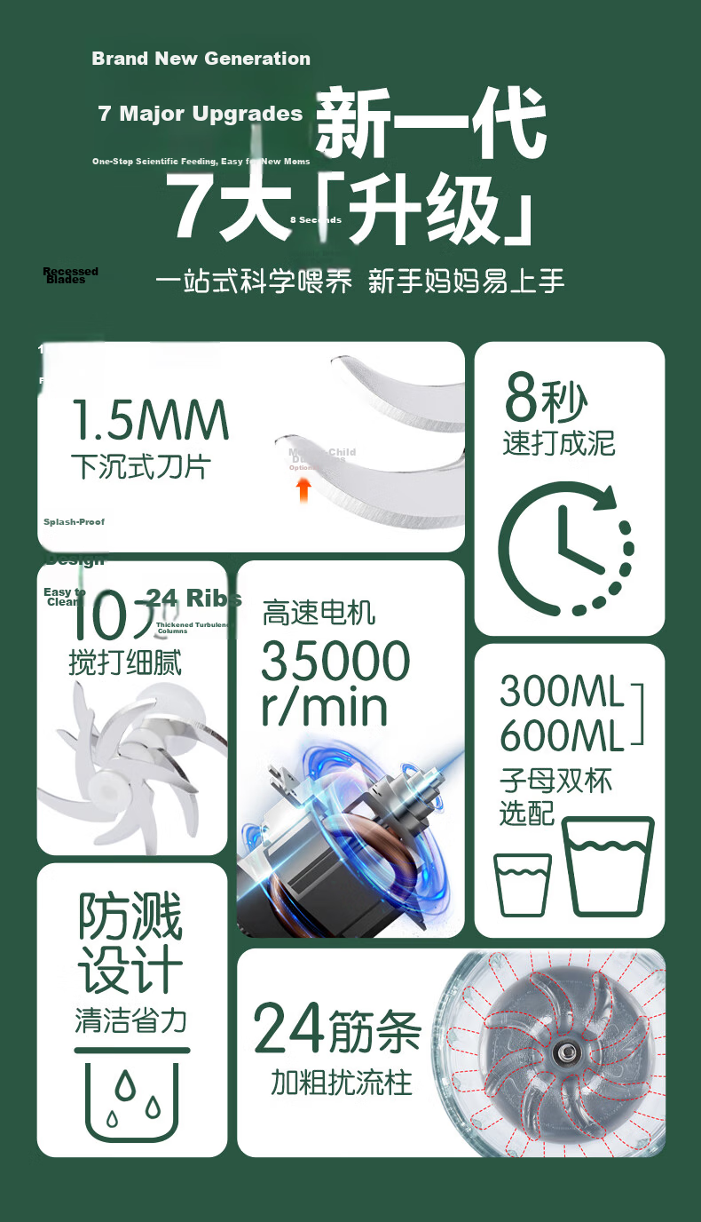 Xiaobeixiong Baby Food Processor Infant Puree Maker Multifunctional Fruit Puree Blender Baby Food Tool 2