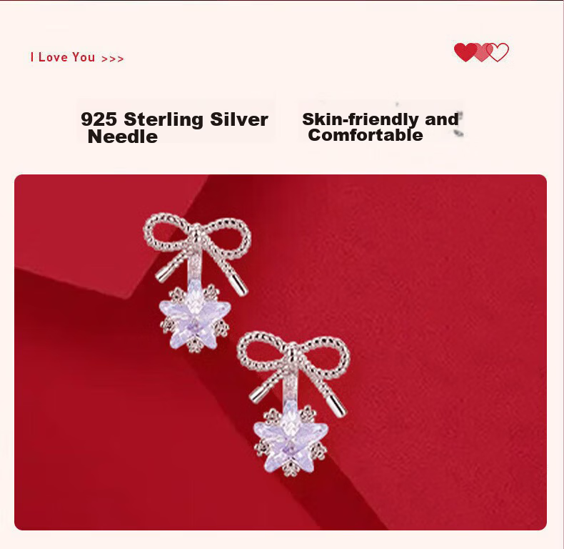 Dijing 999 Sterling Silver Earrings for Women, 2026 New Elegant Stud Earrings, Birthday Gift for Women, Present for Girlfriend 10
