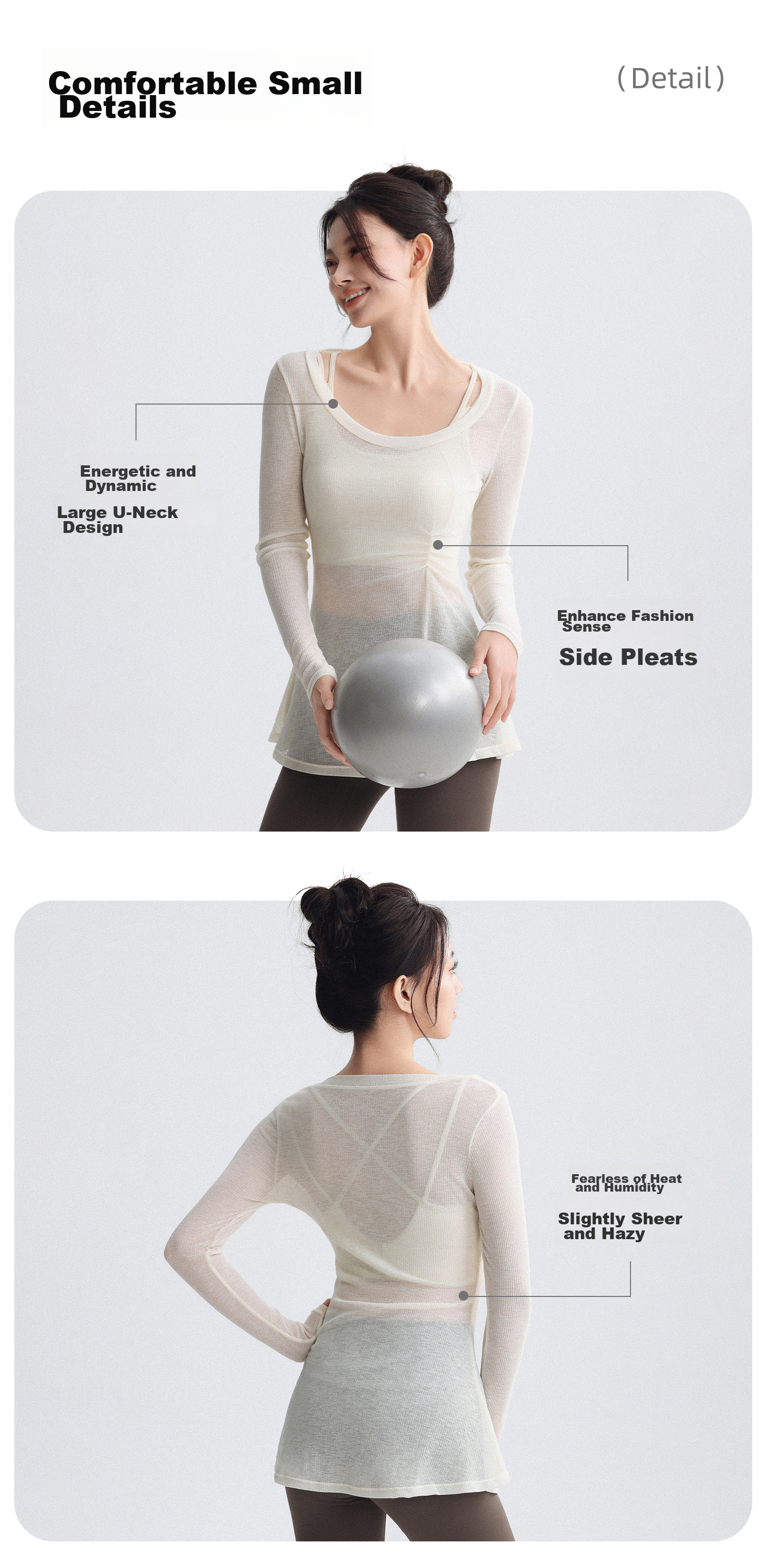 DRUR High-End Plus Size Loose Yoga T-Shirt Cover-Up Women's Outerwear Innerwear High-Intensity Training One-Piece Sports Bra 4