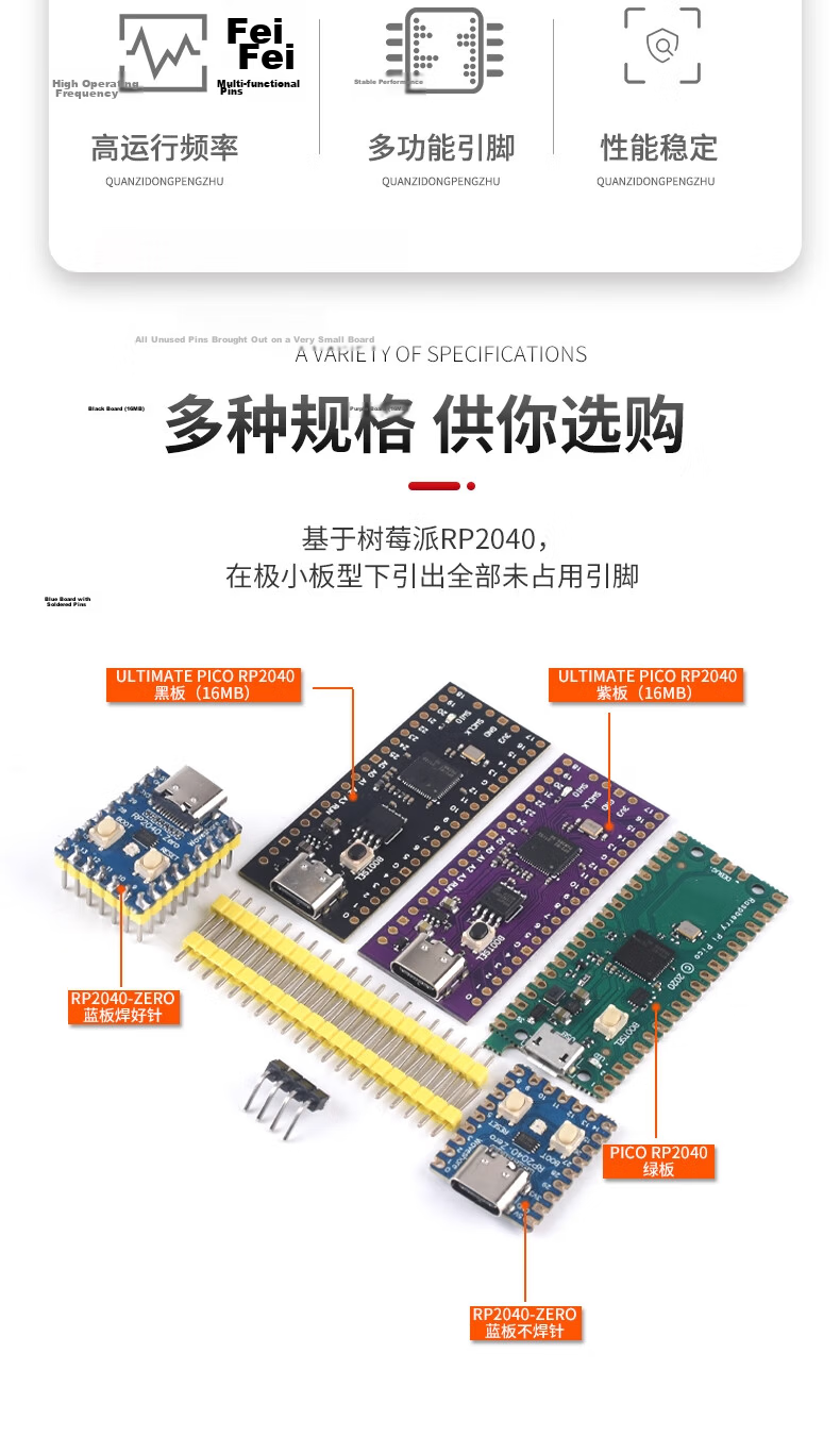 ZAVE Pico Development Board Compatible with Raspberry Pi Pico RP2040 Green Board (No Pin Header/Type-C Port) 2