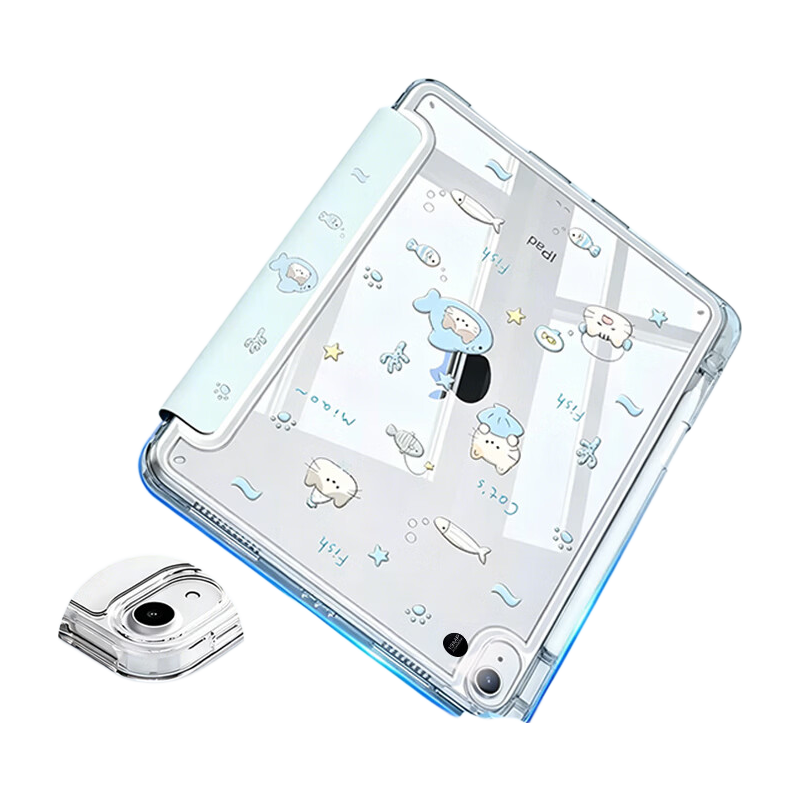 Uston Compatible Apple iPad 9 Case iPad 8 Cover 2021 Model Full Protection Soft TPU 10.2 Inch Airbag Shockproof Acrylic Anti-Bend Tablet Case