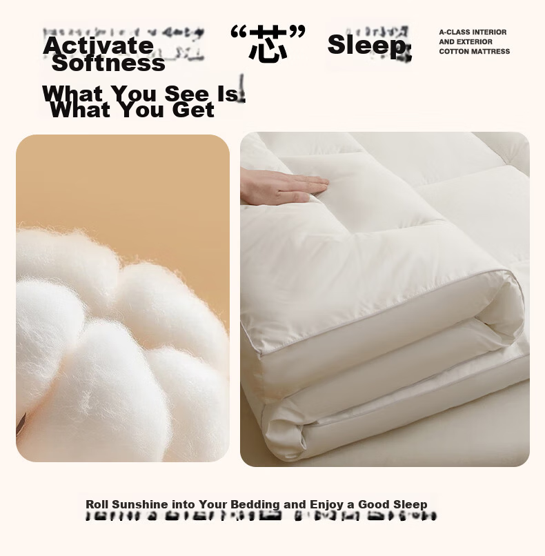Wuyinliangpin Class A 100% Xinjiang Cotton Mattress, Single Bed for Student Dormitory, Removable And Washable, Cover Material, 0.9x1.9m 3